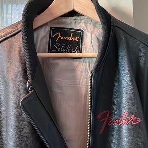 Fender bomber style leather jacket, mens size L